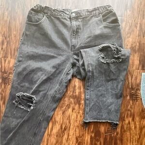 Vanilla Star Black Ripped Straight leg jeans